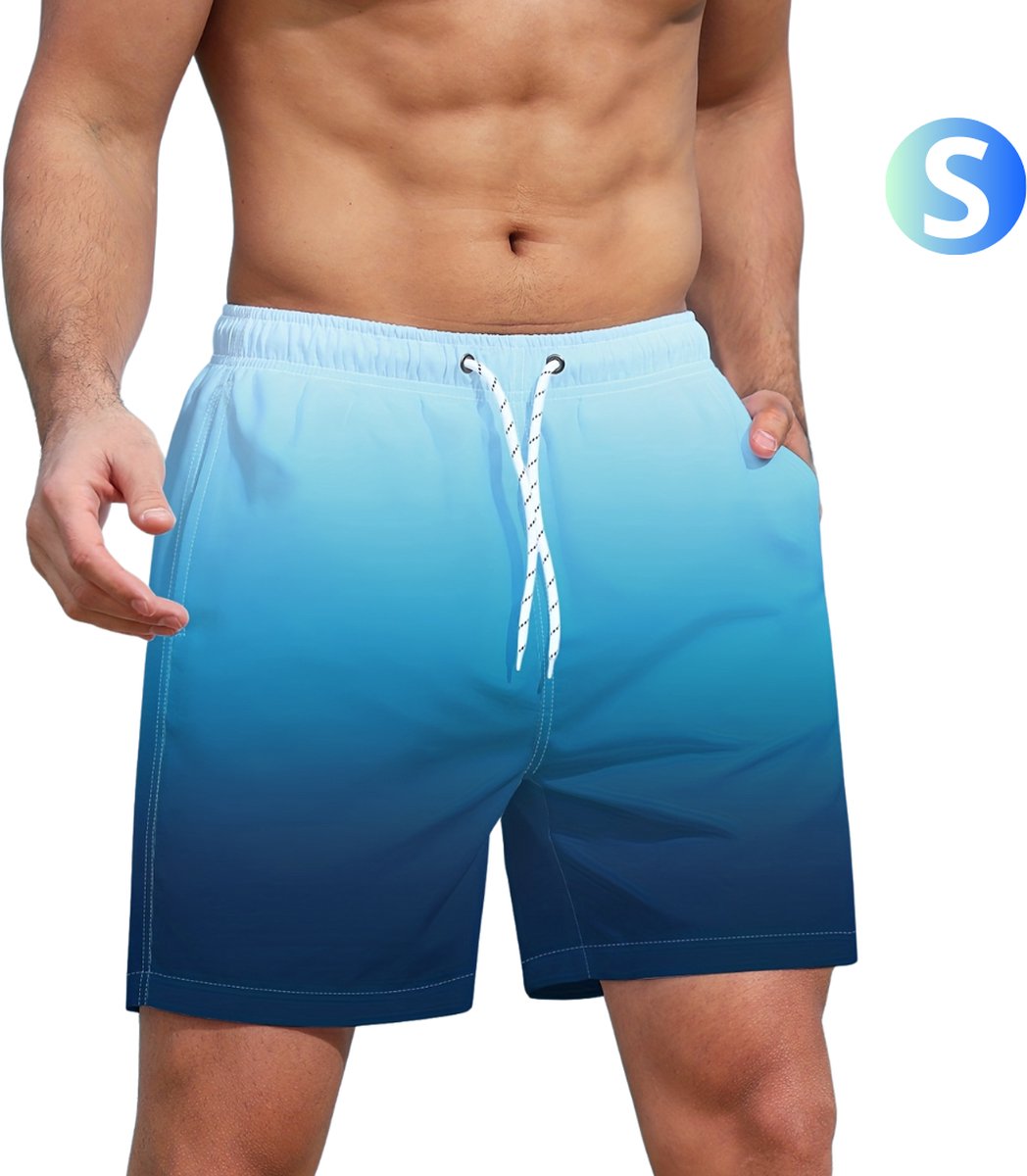 Bovista Zwembroek Heren - Zwem Broek Mannen - Badkleding - Zwemmen - Jongens - Swimming Shorts - Zomerbroek - Zonder Zakken - Lichtblauw - Maat S