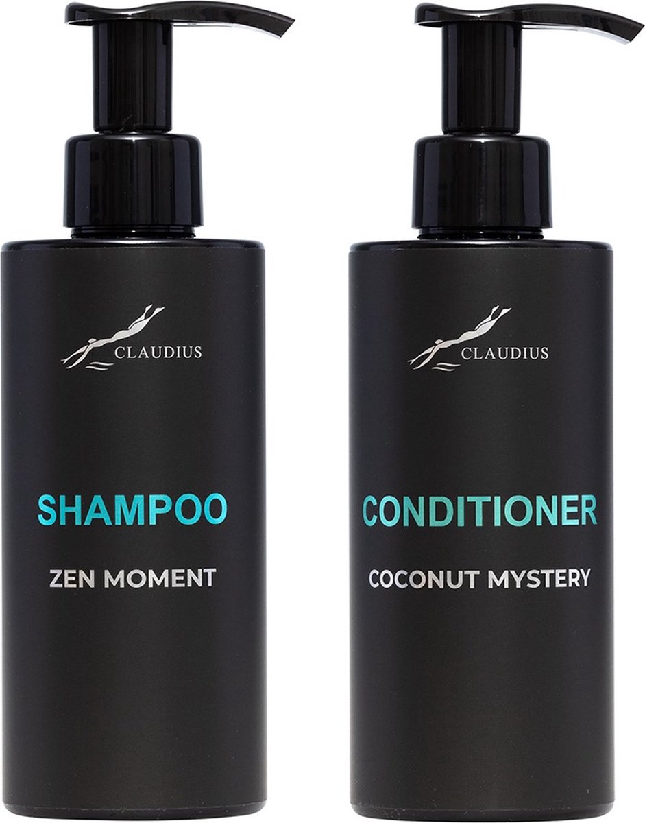 Goedkoopste Douchepakket - Shampoo Zen Moment Coconut Conditioner - 300 ml per fles - bodycare - luxe fles - set van 2 stuks - Cadeau