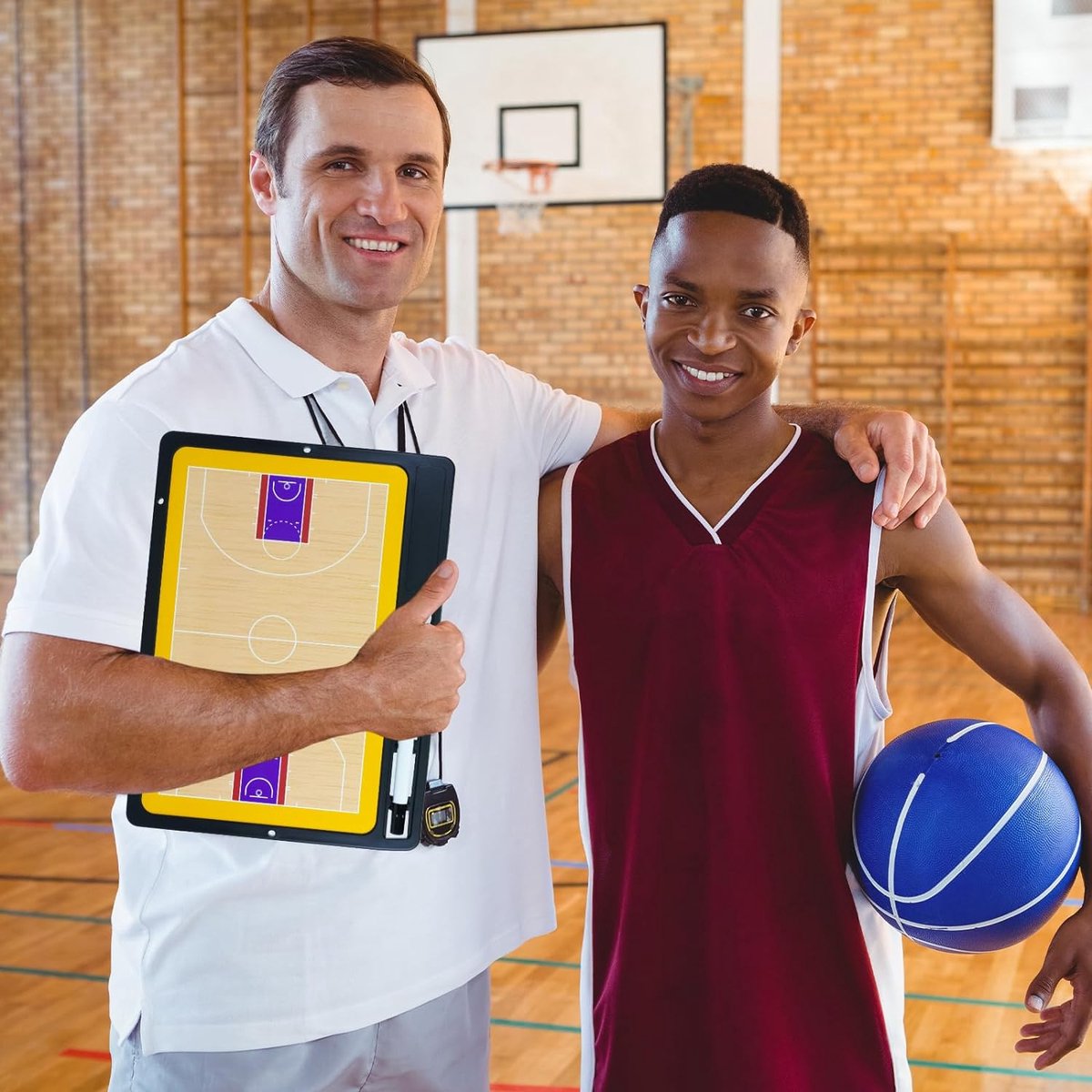 Tableau Tactique Basketball Magnétique Portable - Double Face Avec Aimants, Marqueurs Et Gomme - Pour Entraîneurs Et Joueurs