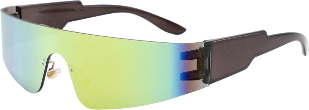 ICCLUB - Rave Bril - Festival Bril - Spiegelglas - Y2K - Techno Bril - Unisex - Kleurrijk - Chrome