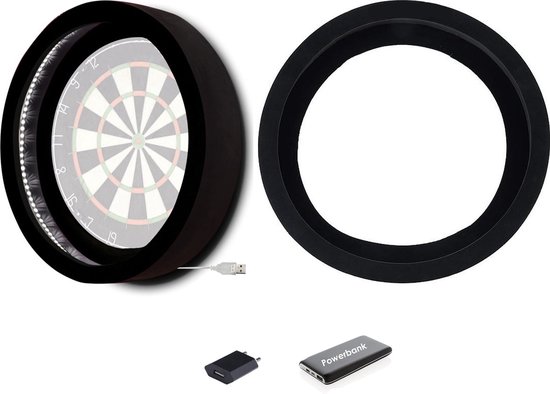 Dragon Darts Lunar Eclipse - Dartbord Verlichting - Inclusief Powerbank - LED Surround - Zwart van Dragon — afbeelding 2