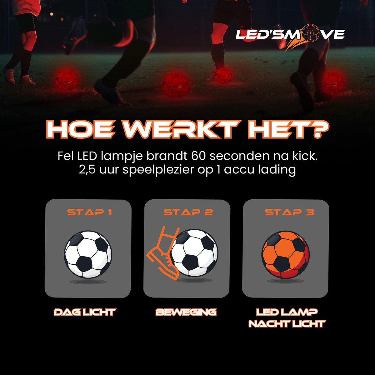 PORFOYO Lichtgevende Voetbal Maat 5 – Reflecterend, Holografisch Effect – Met Pomp – Voor Binnen En Buiten