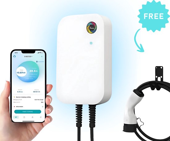 Bar2Charge Laadpaal, 7kW, 1-Fase, Type 2 Connector, 5m Kabel, App