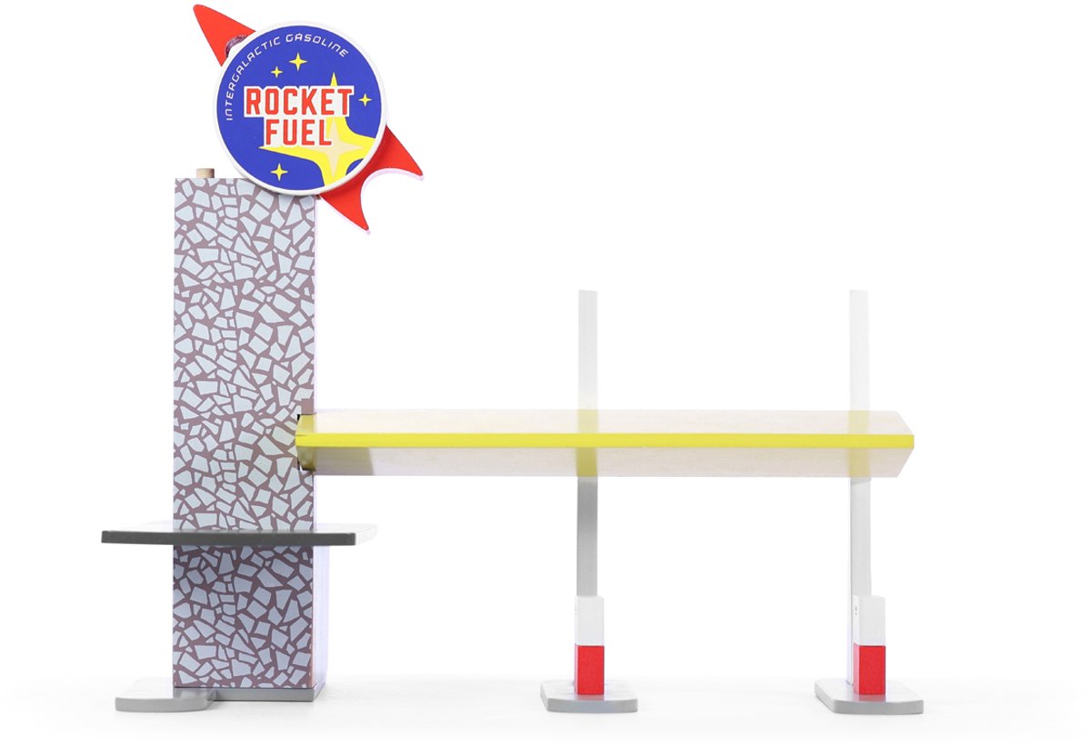 CANDYLAB Houten Die-Cast Speelgoedauto - Rocket Fuel Station - Candycar World