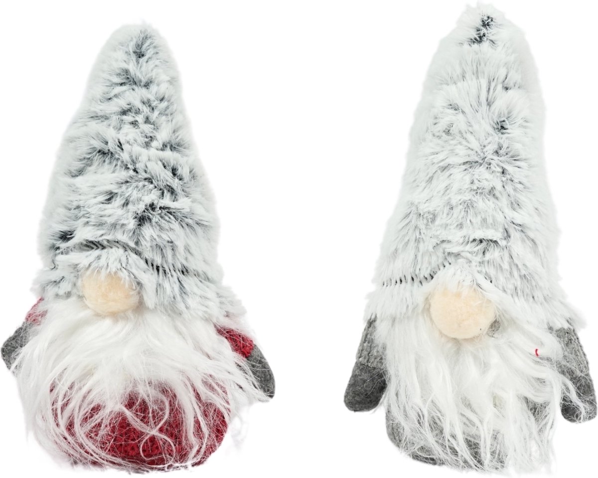 Kerst gnoom figuren, 20 cm, 2 assorti, cadeau tip - kerst.