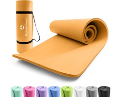 Omslag van #DoYourFitness - Extra dikke fitness mat - »Jivan« - duurzaam, non-slip, huidvriendelijk, slijtvast - 183 x 61 x 2,0 cm - oranje