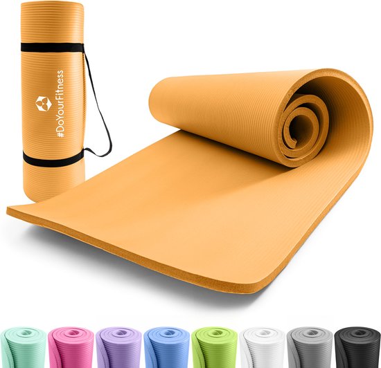 #DoYourFitness - Extra dikke fitness mat - »Jivan« - duurzaam, non-slip, huidvriendelijk, slijtvast - 183 x 61 x 2,0 cm - oranje