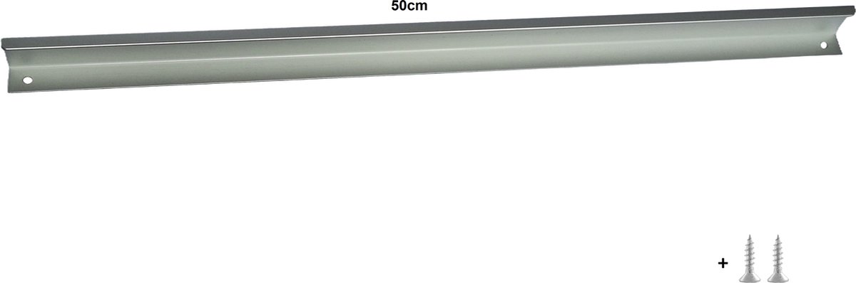 Handgreep Plat Zilver - 50 cm - Inclusief schroeven - Keukengreep Kast - Platte greep - Keukenkastjes - Meubelgreep Badkamer - Deurgreep - Handgreep - Meubelgreep - 500mm