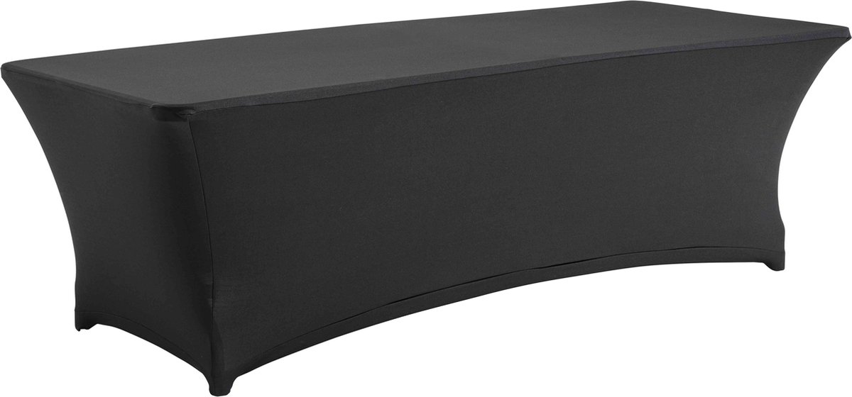 Oviala - Zwarte elastische hoes voor een inklapbare tafel van 244 cm - STRETCH
