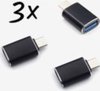 3 set - USB C naar USB A converter - Universele USB Hub - OTG verloop