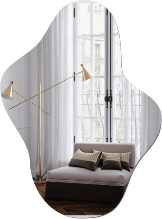 WallWraps® - Plakspiegel - Unieke vorm - 30 x 22cm - Zelfklevende Spiegel - Buigbaar - Deurspiegel klevend - Wanddecoratie
