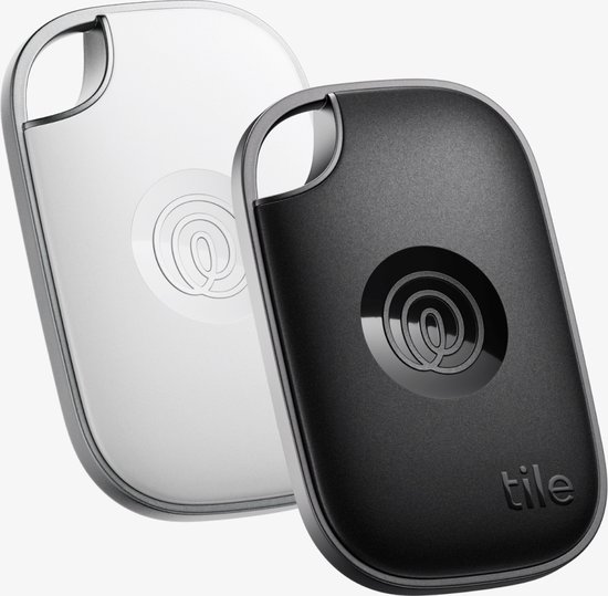 Tile Pro (2024) - Krachtige Bluetooth Tracker voor sleutels, tassen en meer. Werkt met iOS en Android. 2-stuks (Zwart/Wit)
