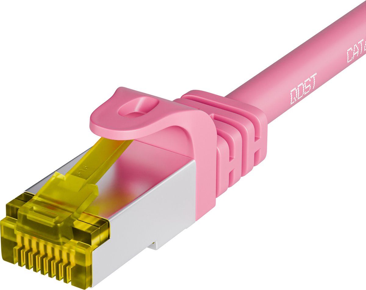 Qost - CAT7 10G internetkabel - SFTP PIMF - 10 Gbps / 500 MHz - 100% koper - RJ45 Connectoren - Patchkabel / Netwerkkabel - 2 meter - Roze