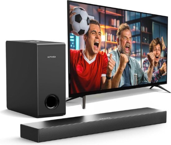 Luxe Soundbar – Voor TV – Bluetooth 5.3 – Soundbar met Ingebouwde Subwoofer – Complete Set – Draadloos – Surround Set Home Cinema – Zwart