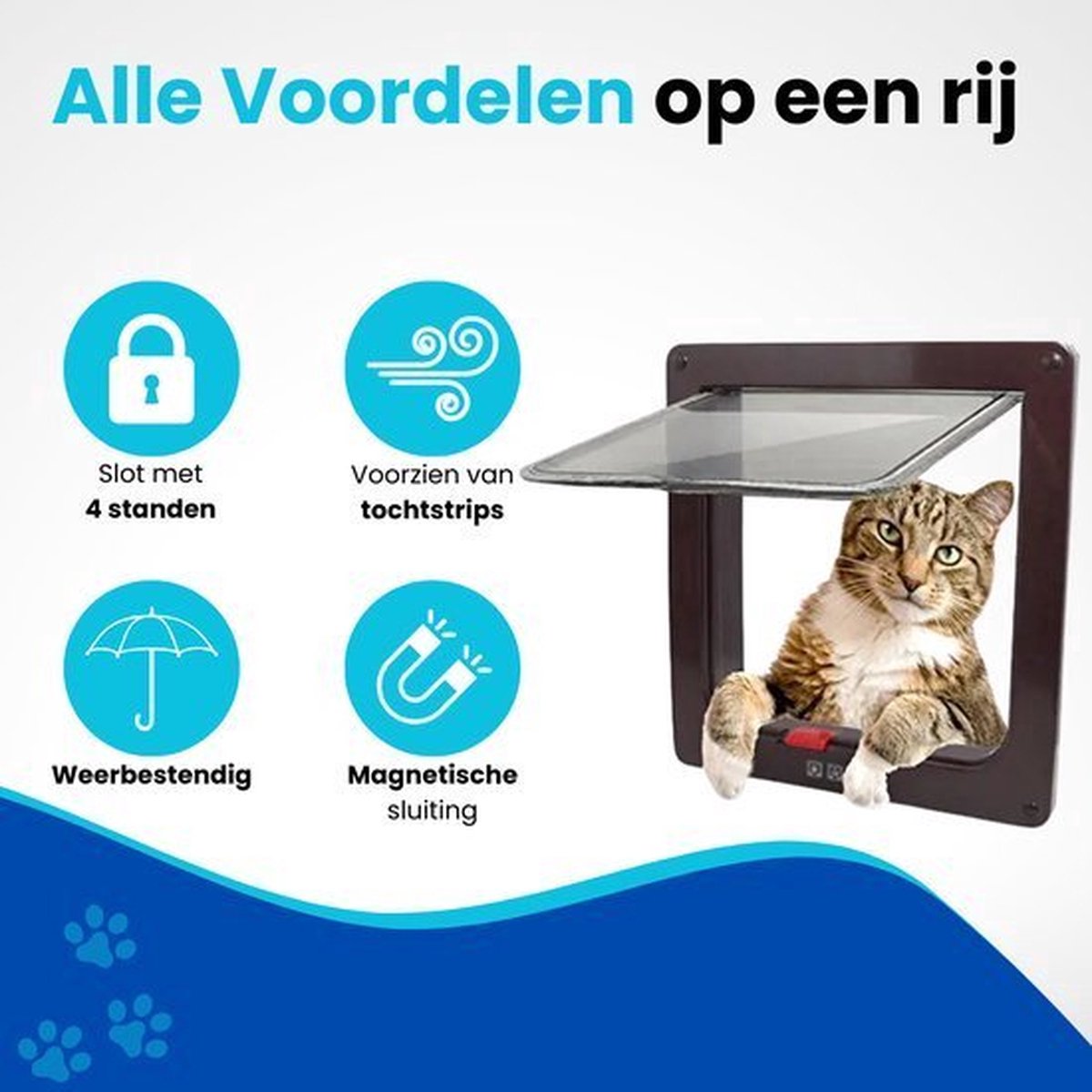 Premium Kattenluik XL Zwart – 4 sluitstanden, anti-tocht thumbnail 2