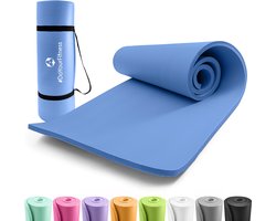 #DoYourFitness - dikke fitness mat perfect voor pilates, aerobics, yoga - »Yamuna« - non-slip, duurzaam, huidvriendelijk, slijtvast - 183 x 61 x 1,5 cm - blauw