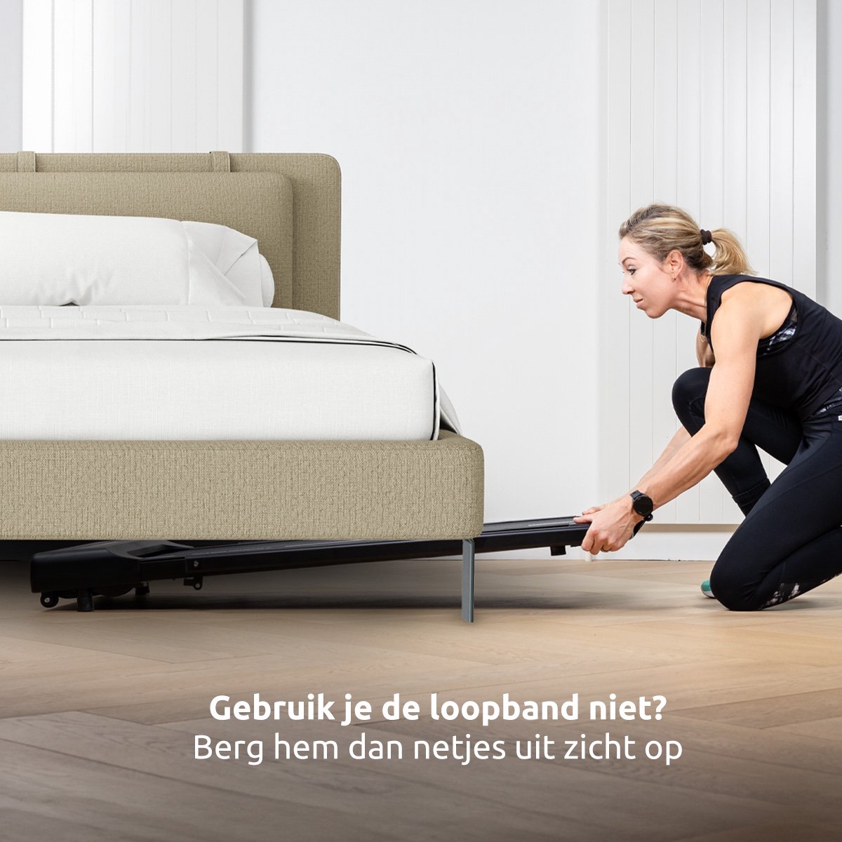 Afbeelding 3 van BluMill Loopband Inklapbaar – 1-10km/u- Wandelband - Met Scherm en Afstandsbediening – Inc. Tablethouder en Fitness App – Ideaal voor onder sta bureau -Treadmill