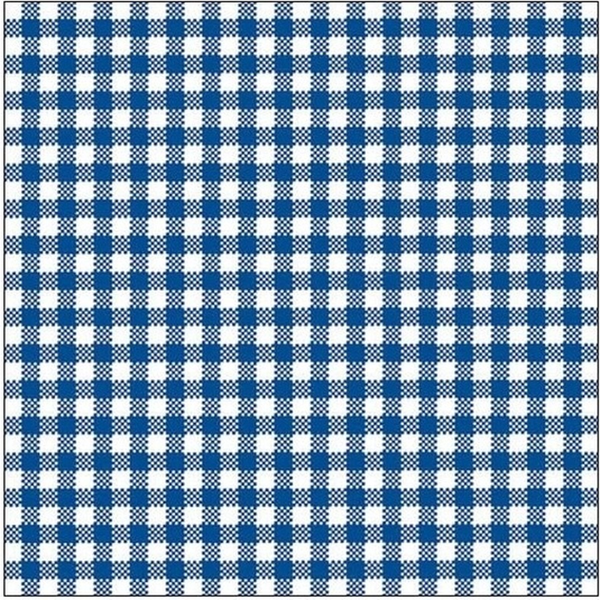 Ambiente Servetten - geruit/ruitjes - blauw/wit - 60x stuks - 3-laags - feestartikelen party bbq servetten