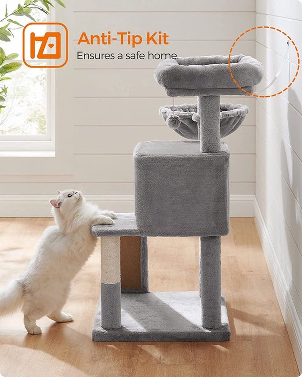 MAZAZU Krabpaal Compact Lichtgrijs 96cm met trap thumbnail 5