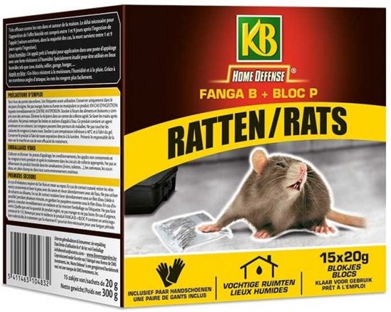 Ratten vochtige ruimten - Fanga B + Bloc P 15 x 20g