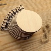 Kerstballen | 10 Stuks | Houten Kerstballen | Kersthangers | Kerstmis Versiering | Kerstboom | Kerstbal van Hout | Ook Zelf In Te Kleuren | Vorm: Rond