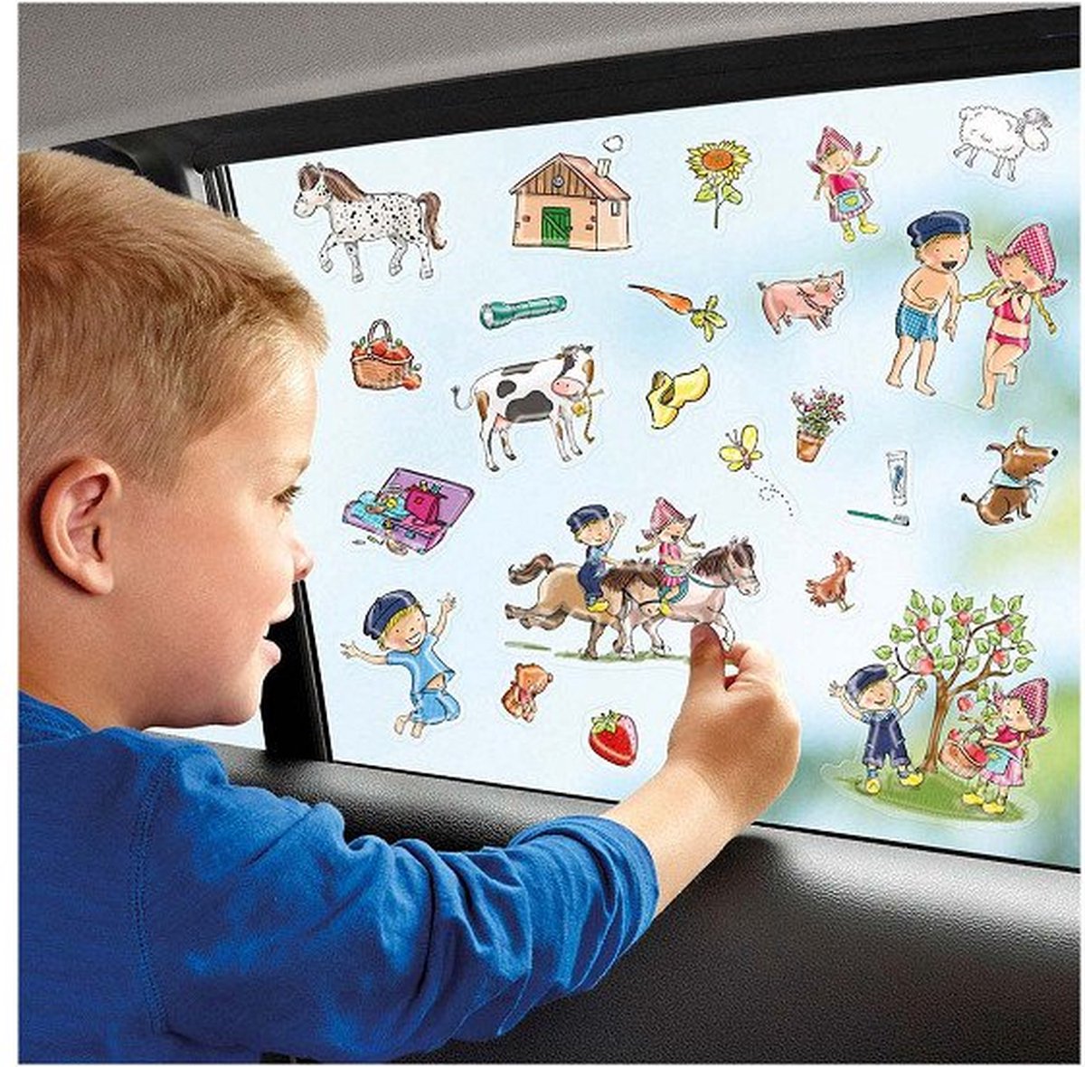 Fien & Teun Verplaatsbare raamstickers - 4 stickervellen - Met speelachtergrond - Peuter en kleuter speelgoed - Knutselen - Voor meisjes en jongens - Vanaf 3 jaar - Speelgoed kinderen - Totum — afbeelding 8