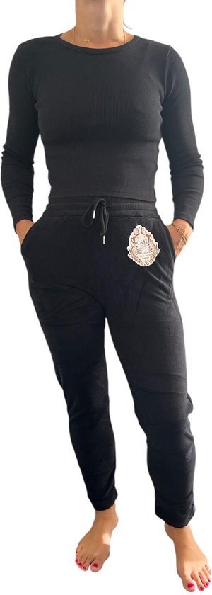 Zwarte - Dames - Joggingbroek - Maat 38-40 - Lekker warme huisbroek - Fleece - Teddy - Thermo - Pyjama