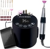 Elektrische Nagelvijl - Nagelfrees Complete Set 35000 RPM - Manicure & Pedicure - Zwart - Vivid Green