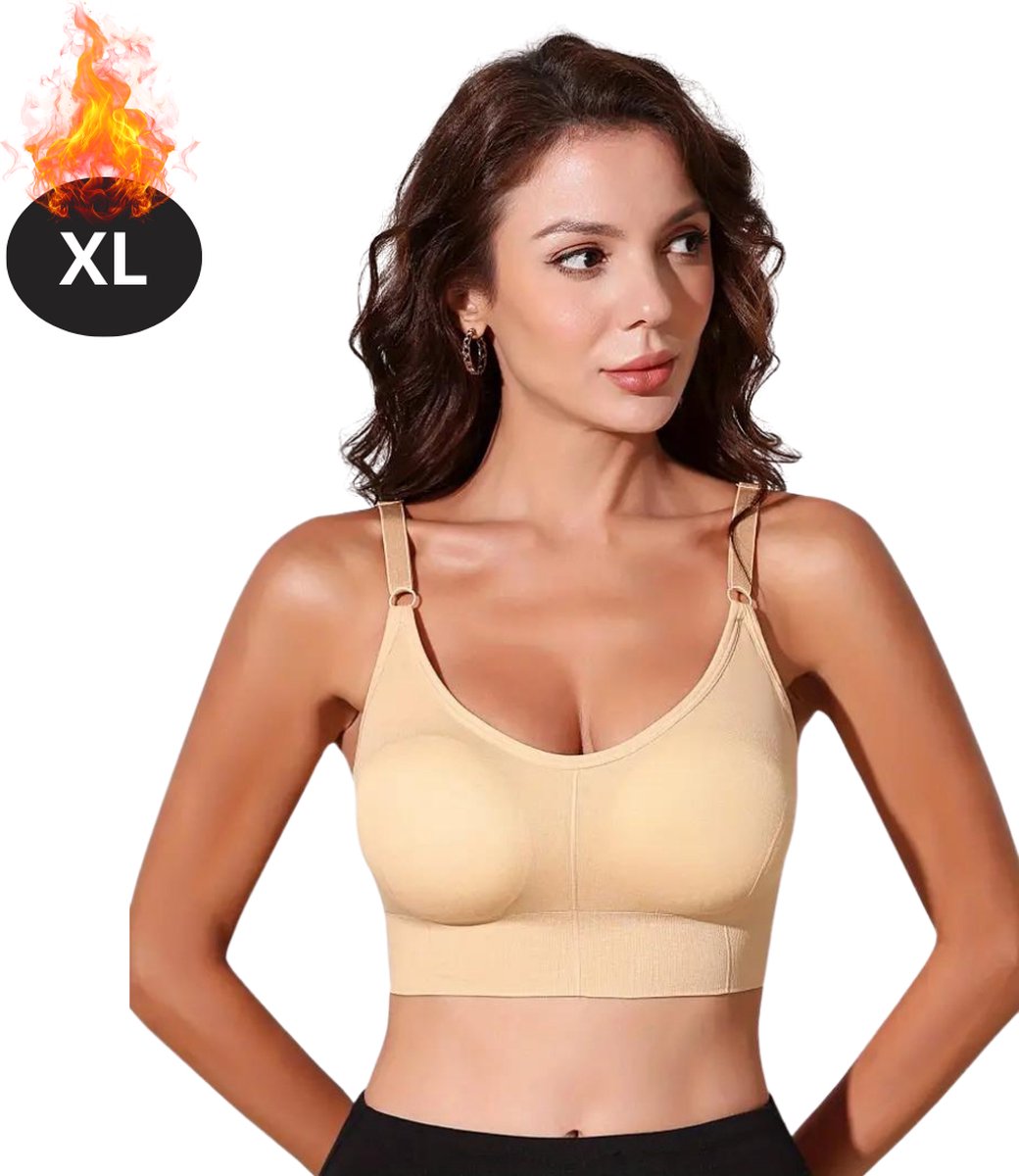 Livano BH Zonder Beugel - Zonder Bandjes - Push-up Bh's - Comfort Beha - Gemengd - Beige