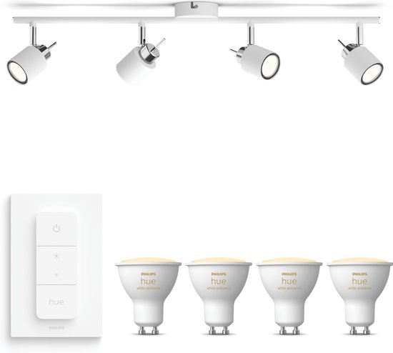 Philips MyLiving Kosipo Opbouwspot Wit 4 Lichtpunten Spotjes Opbouw Incl Hue White Gu10 Dimmer Bluetooth 595523067