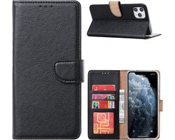 Multimedia & Accessoires PU Lederen Wallet Book Case Hoesje geschikt voor Apple iPhone 16 Pro Max – Zwart - Portemonnee – Met Stand – Kaarthouder – Pasjes Houder – Magneet Sluiting – Bookcase