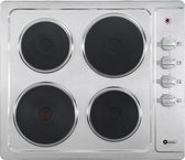 Helvetia Elektrische Traditionele Inbouwkookplaat HTT4MF55X1 + aangesloten 1 Fase stekkerkabel - 4 Pitten - Draaiknoppen
