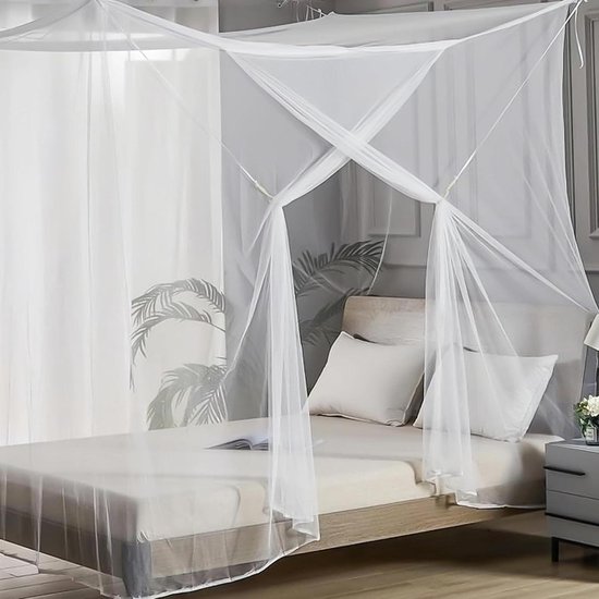 Klamboe bed | vierkant bed 220x200x210 cm | incl. haken - pluggen