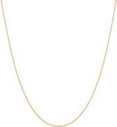 Lucardi Dames Stalen goldplated ketting gourmet 1mm - Ketting - Staal - goudkleurig - 60 cm