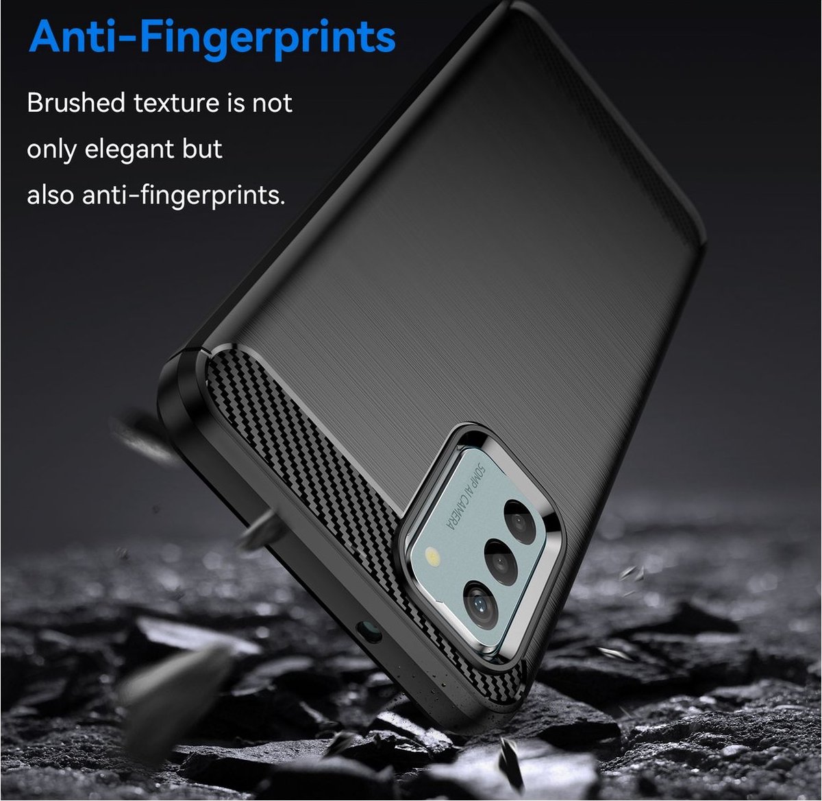 Mobigear Hoesje geschikt voor Nokia G42 Telefoonhoesje Flexibel TPU | Mobigear Brushed Slim Backcover | G42 Case | Back Cover - Zwart