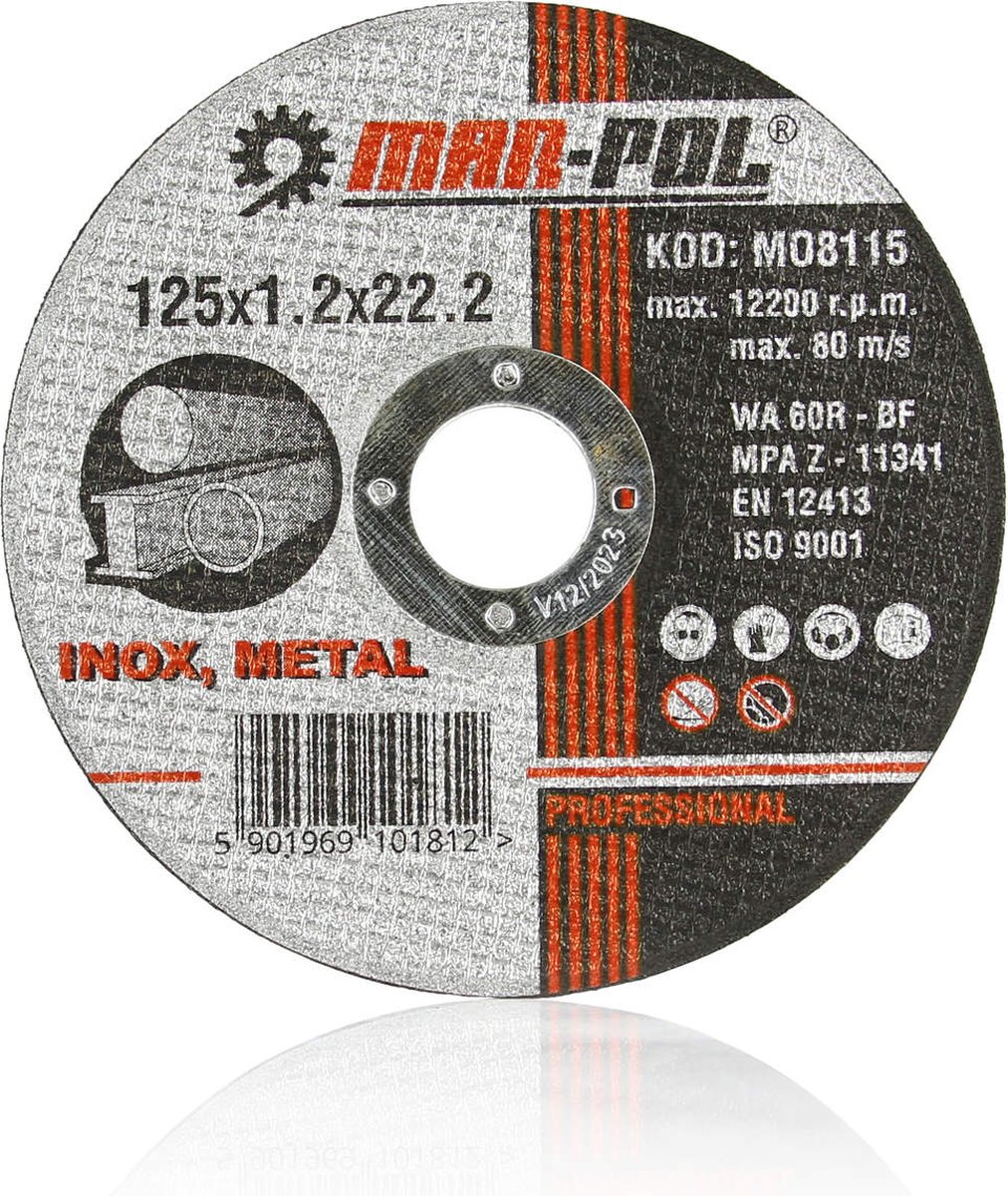 Doorslijpschijf - slijpschijf metal 125x1.2mm M (25.st)