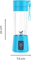 Mini Blender - Blauw - Draadloos & Draagbaar - Smoothie Maker - Sapcentrifuge - Mini Juicer - Sap maker - Mini Mixer - USB Oplaadbaar - Vruchtensap - Cup - Fles - Reis - Portable