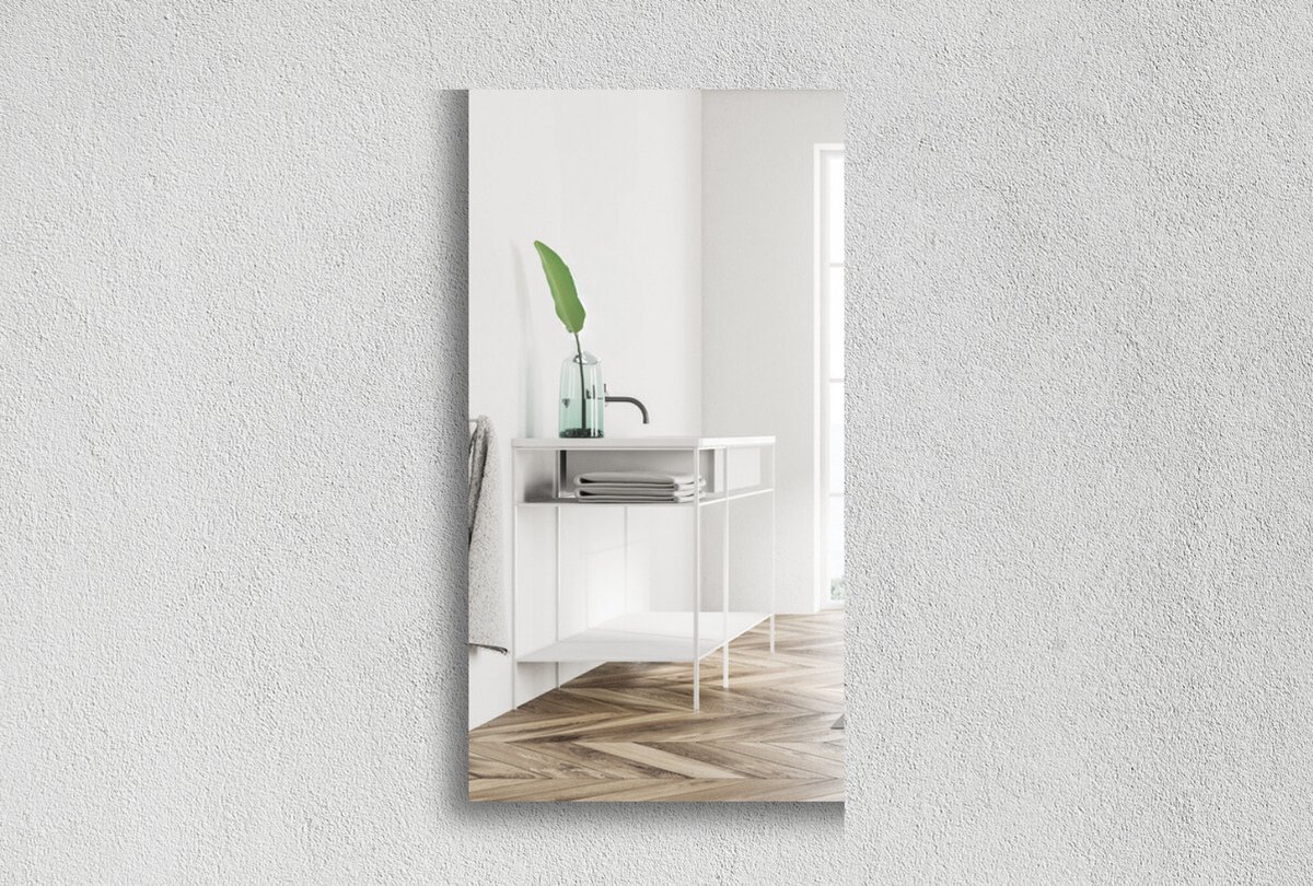 Rechthoekige Spiegel - Toiletspiegel - Verzilverd - 60 X 130 cm - Dikte: 4 mm - In Nederland Geproduceerd - Excl. Montageset - Top Kwaliteit Wandspiegel Zonder Lijst