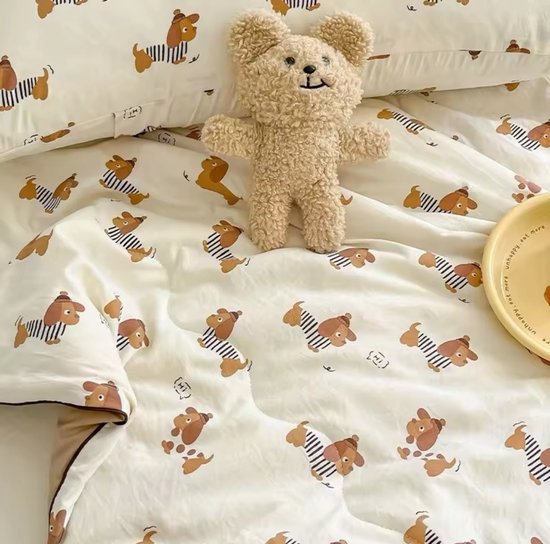 Teckel - couverture - couvre-lit - couvre-lit d'été - couette - plaid - imprimé teckel - chien - 150x200cm