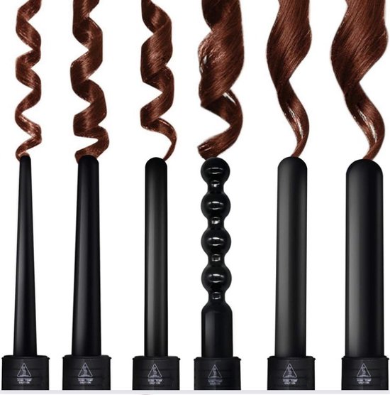 Krultang - 6 in 1 - Keramiek - Haarkrultang - Krullen - - Krultang - €99,95