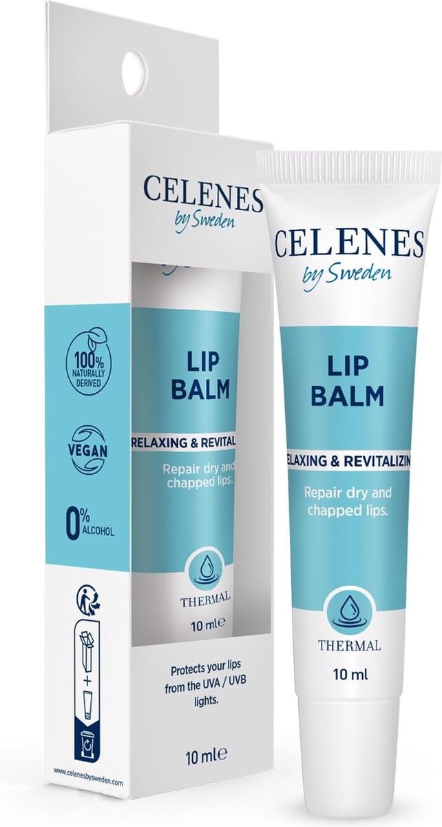 Celenes by Sweden Verzorgende Thermische Lippenbalsem - Ontspannend en Revitaliserend - 10 ml (2-pack) - Hydraterend, Voedend en Kalmerend - 100% Natuurlijk, Vegan, Alcoholvrij