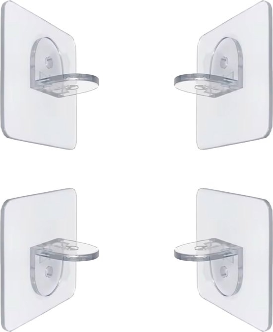 24 stuks zelfklevende plankdragers, transparante steunen, plankpennen