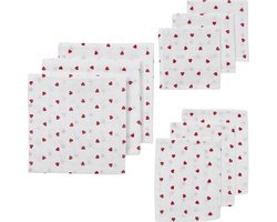 Meyco Baby Sweet Heart starterset - 9-pack - hydrofiel - red