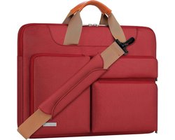 Lacdo 360° Laptoptas 16 inch New MacBook Pro M3 Pro Max-M2 M1 Pro-Max A2991 A2780 A2485 A2141 2023-2019 15.4 inch MacBook Pro 2012-2016 15 inch MacBook Pro 2012-2018 Surface Laptop 5 4 3 Rood Waterdicht