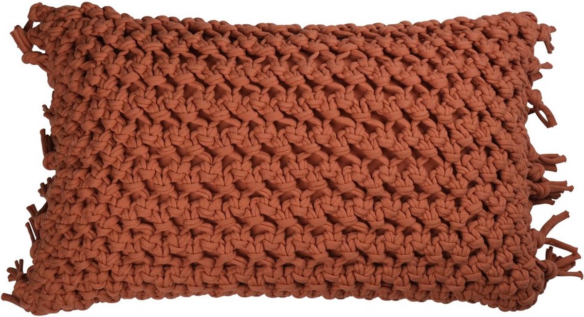 Linen & More Vigo Kussen Dark Peach | 30 X 50 | Sierkussen Voor Woonkamer Of Slaapkamer Oranje