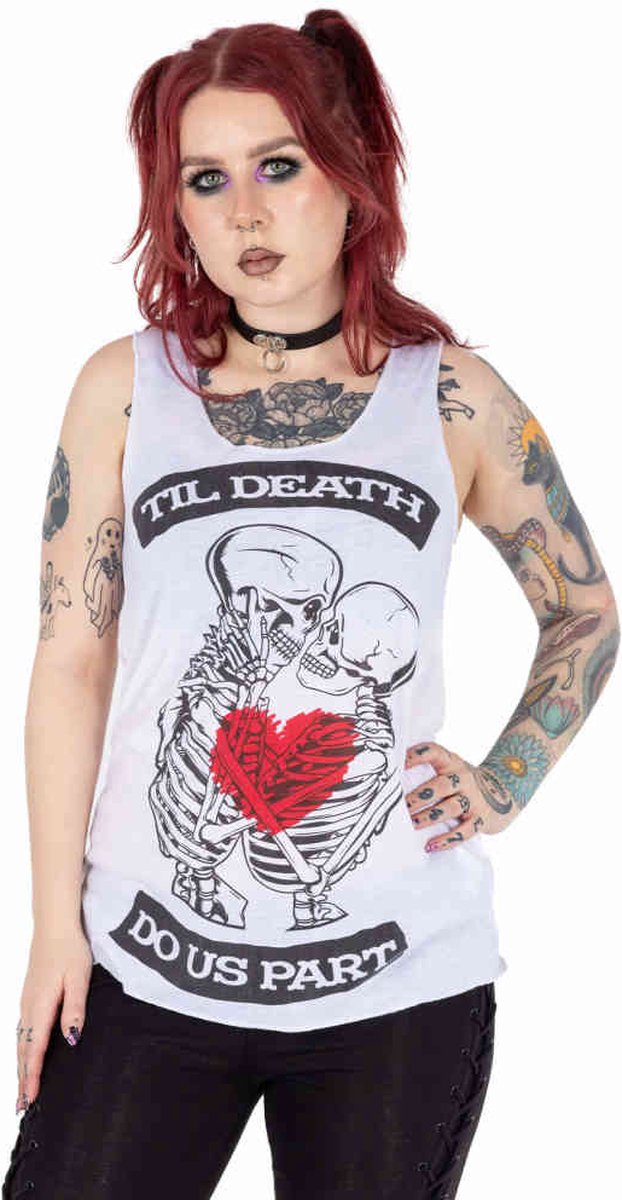 Heartless - Til Death Mouwloze top - L - Wit