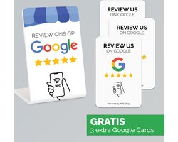 Google Review Kaart - NFC - Google Review - Staand - Telefoonbordje - NU met 3 Google Review Kaartjes GRATIS erbij!