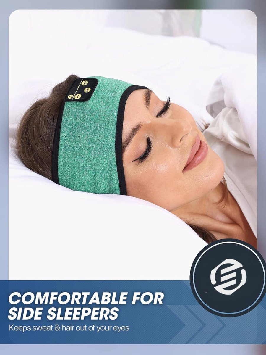 Equivera Slaapmasker Bluetooth - Slaap Koptelefoon - Hoofdband met Speakers - Mannen en Vrouwen - Slaapmasker met Speakers - 100% Verduisterend - Incl. White Noise en Binaural Beats