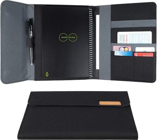 Rocketbook Flip Capsule Folio Cover   100% Recyclebare Cover met Penhouder, Magnetische Sluiting & Binnenopslag   Grijs, Executive Formaat (6 x 8,8) (Cap FLP E CIN