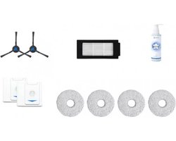 ECOVACS - DEEBOT T30 Pro Omni/T30 Omni - Service Kit Premium - 2x Zijborstels 2x High Efficiency Filters 2x Antibacteriële Stofzakken 4 paar Moppen (8 stuks totaal) 1x Reinigingsvloeistof (110 ml)
